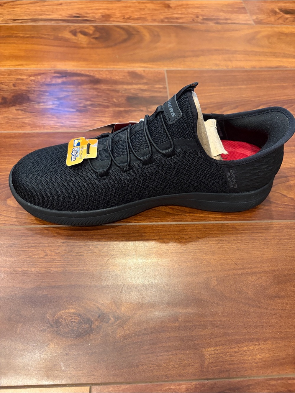 Skechers Black Mesh Slip-On Sneakers - Picture 11 of 16